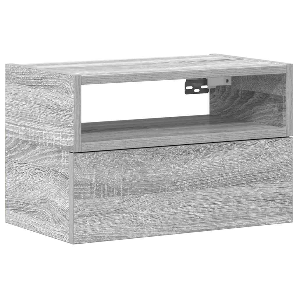 Vidaxl Wisząca Szafka Nocna, Szary Dąb Sonoma, 45X26X28,5 Cm