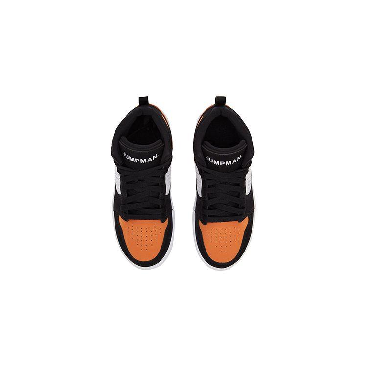 Jordan Dětské basketbalové boty středního střihu v retro stylu, tenisky, černo-oranžové AV7942-008