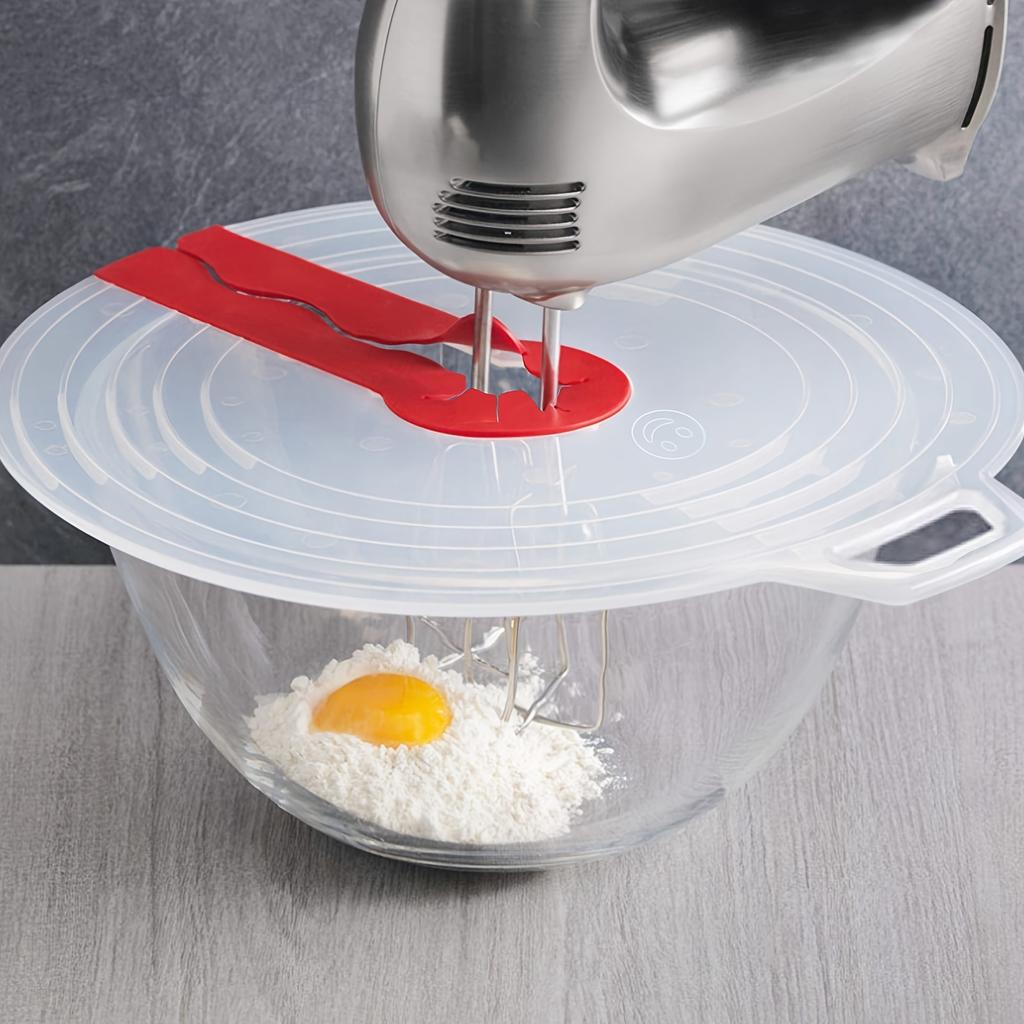 1pc Mixing Bowl Cover with Beater Hole - Plastic, Rust-Resistant, Oven-Safe Kitchen Accessory for Preventing Cream Mixing