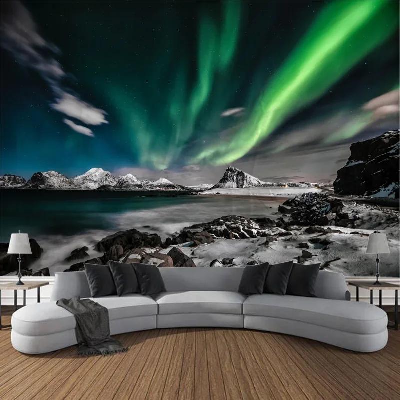 Beautiful Natural Landscape Large Tapestry Forest Waterfall Bohemian Wall Art Decoration Blanket Home Background Cloth Bedspread