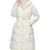 Polyester cotton-padded clothes for women's long over-knee hooded cotton-padded clothes for women's medium and long cotton-padded jackets with waist l