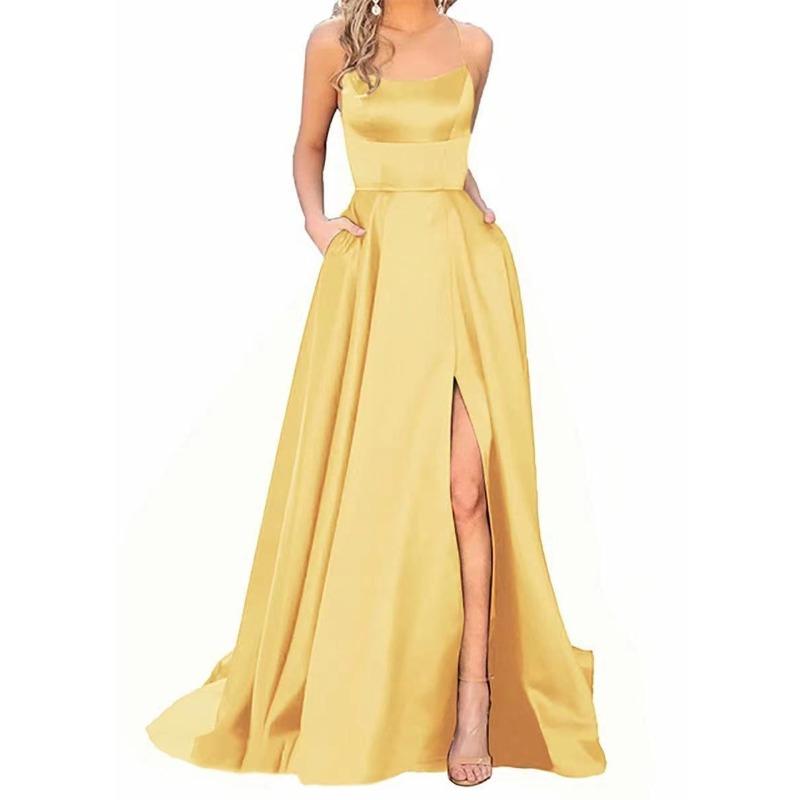 Solid color bridesmaid dress long dress thin off shoulder girlfriend fashion bridesmaid evening dress