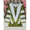Autumn and winter extension color matching striped printing zipper T-shirt casual long-sleeved top large size women's clothing