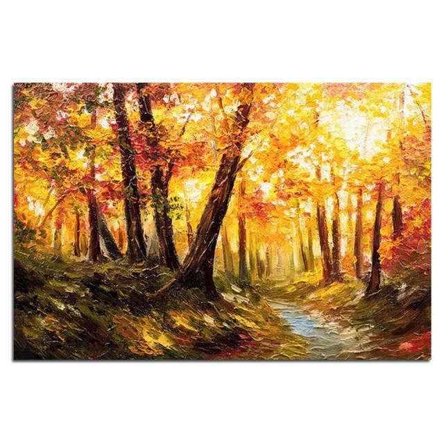 Canvas Oil Painting Art Posters And Prints Colorful Tree Plants Pictures Home Wall Paintings For Living Room Decoration No Frame