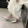 Women'S Shoes Spring Pointed Toe Thin Heel High Heel Elegant French Style Fashion Sexybeautiful Closed Toeback Strap