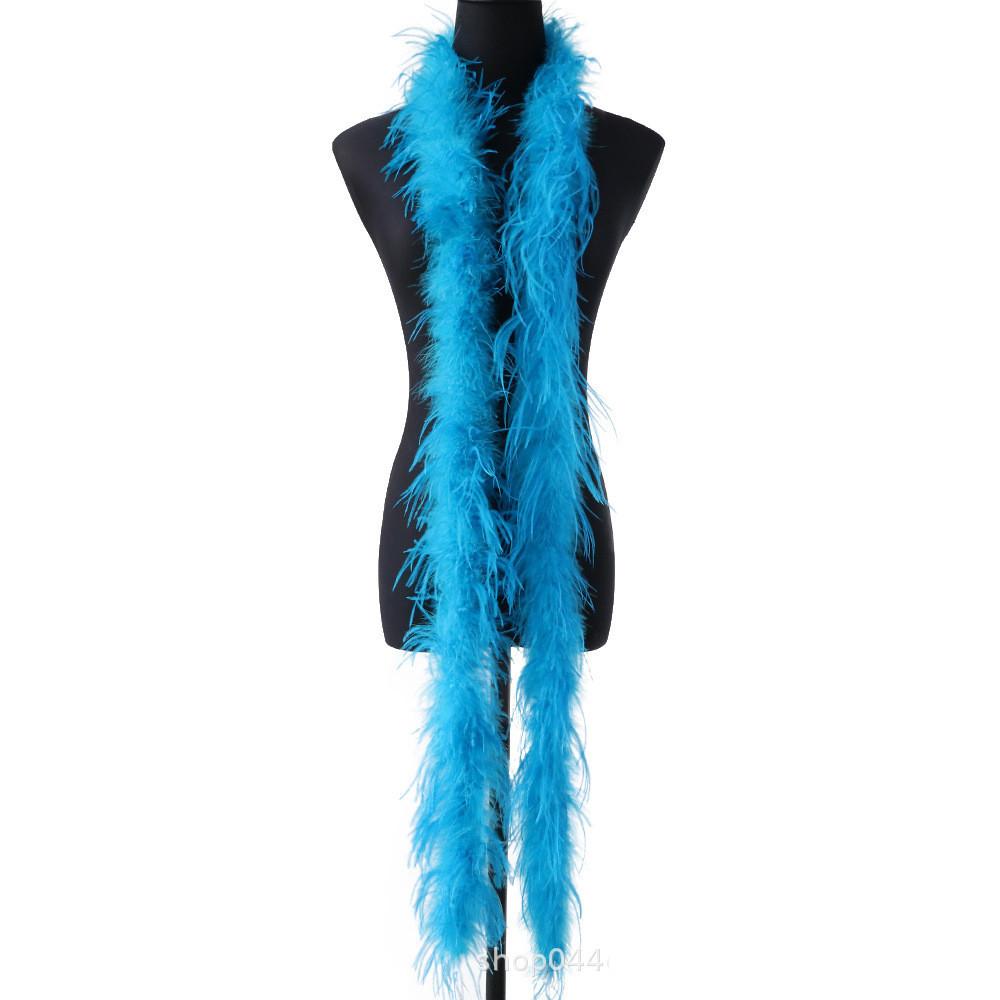 2 Meters/Bag South African Colorful Ostrich Feather Villus Fluff Bar Strip Dyed Pattern Performance Dress Hat Scarf