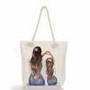 Multifunctional Mom Series Printed Thick Rope Shoulder Beach Bag Casual Large Capacity Handbag 7617