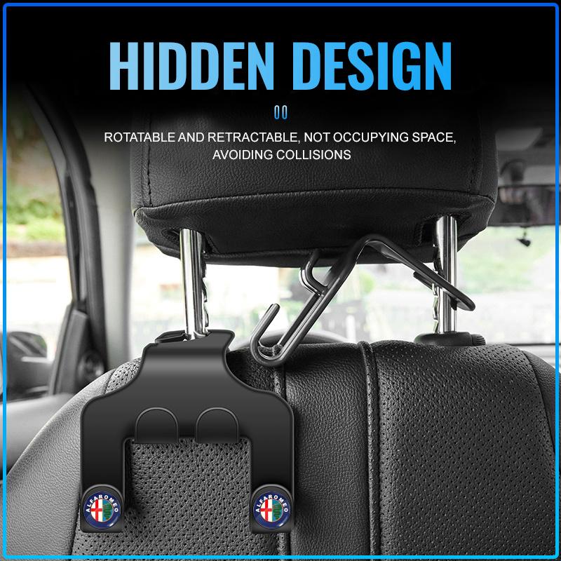 Car Seat Back Hooks Phone Holder Auto Portable Fastener Double Hooks For Alfa Romeo 147 159 Giulietta Giulia Mito Spider Alpha Nheadrest