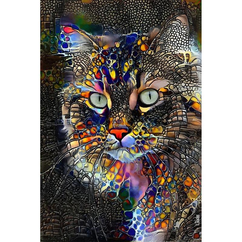 

Картина на холсте, настенная живопись, абстрактные акварельные постеры с кошками, милыми животными, картина маслом с принтом для современного дома, 21*30cm No Frame