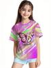 Abbigliamento Bambina Vestiti Bambina Maglietta Manica Corta Bambina Stampa Farfalla Carina Kawaii Girocollo Top Bambina Vestiti Estivi Bambini