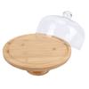 Wood Cake Stand with Lid 12in Cake Holder Multi Functional Serving Platter Large Glass Cake Dome Cover