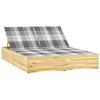 VidaXL Double Sun Lounger with Cushions Impregnated Pine Wood