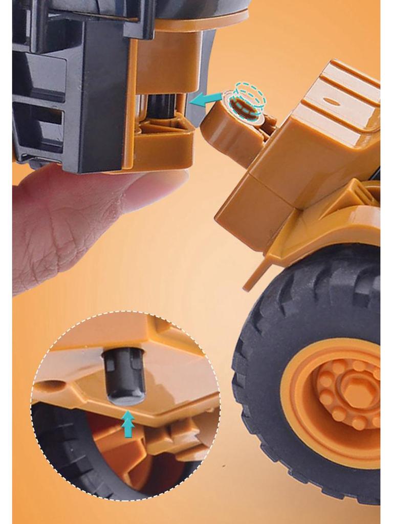 Car Cube 6103A Alloy Engineering Toy Vehicle: Road Roller, Snowplow, Bulldozer, Forklift