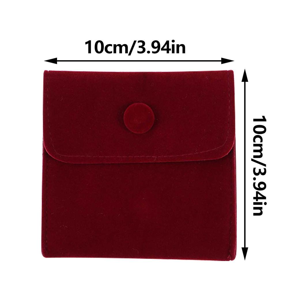Dust Protect Portable Soft Velvet Gift Jewelry Bag Snap Button Packaging Bag Necklace Earrings Bracelet Ring Storage Pouch