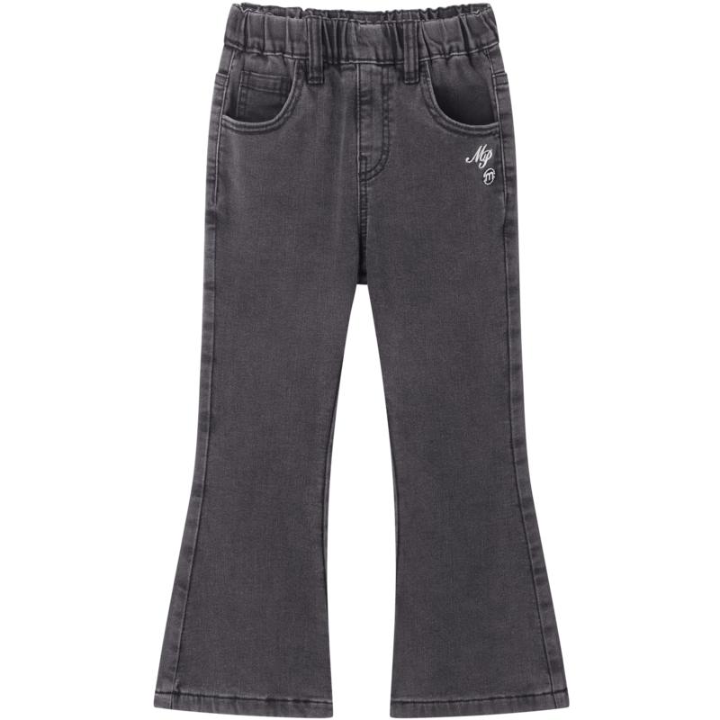 MiniPeace Girls Flared Plush-Lined Denim Pants 120