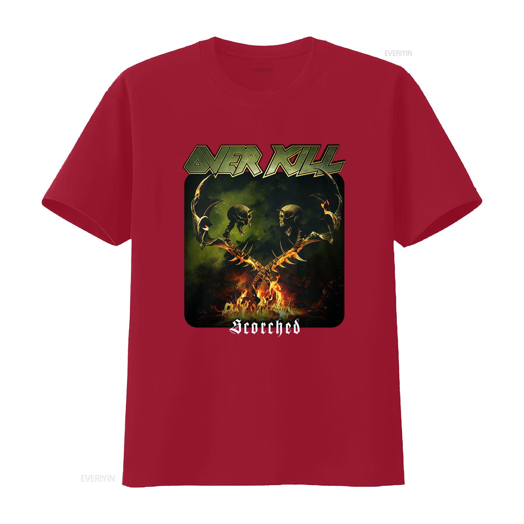 2026Overkill Scorched Tour T Shirt 2 Sided Black Design with Fiery Skull s Scorching the Earth Style L