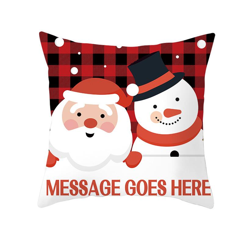 Rot und Grün Kariert Weihnachtskissenbezug Weihnachten Schneemann Geweih Kissenbezug