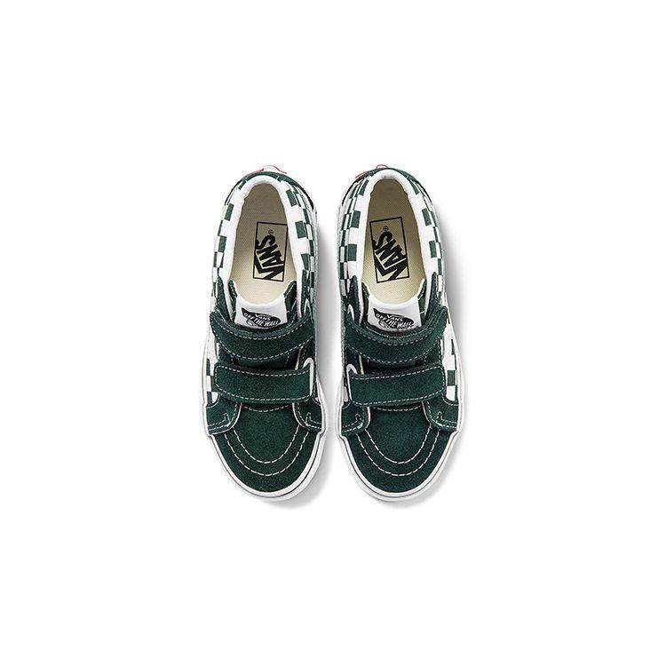 Vans Sk8 Reissue Casual Checkerboard Mid-Top Kids Skate Shoes Green White Kids Sneaker VN00018T8CA