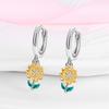 S9 Sterling Silver Earrings Sunflower Sunflower K Gold Pendant Earrings Niche