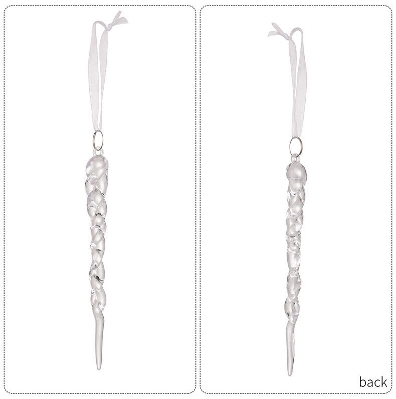 18-Piece Transparent Acrylic Icicle and Snowflake Christmas Ornaments Set