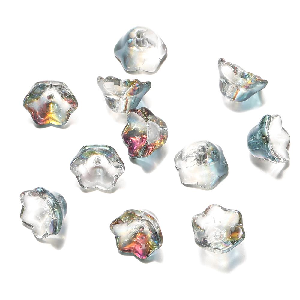 

1Strind/Lot Lily of the Valley Glass Beads Transparent Loose Spacer Bead for DIY Bracelet Necklace Jewelry Making Accessories