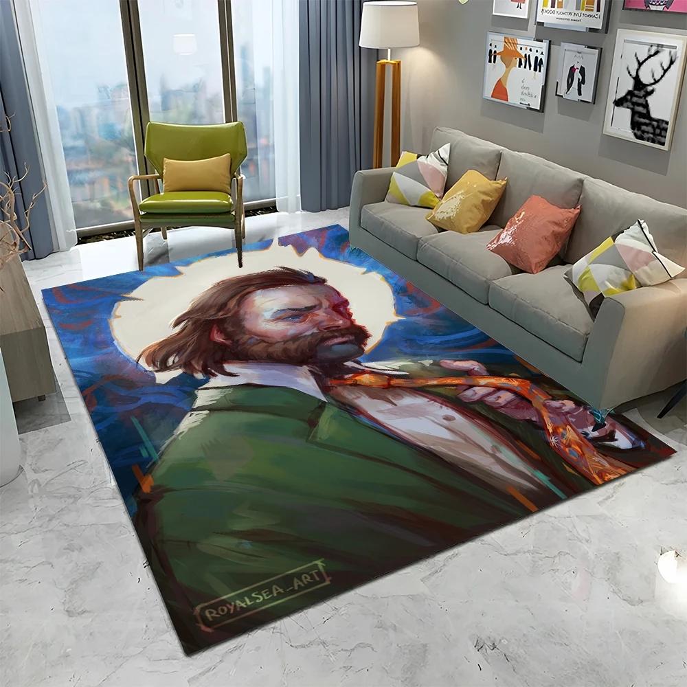 Disco Elysium Game Gamer Cartoon Carpet Rug for Home Living Room Bedroom Sofa Doormat Decor,kid Play Area Rug Non-slip Floor Mat