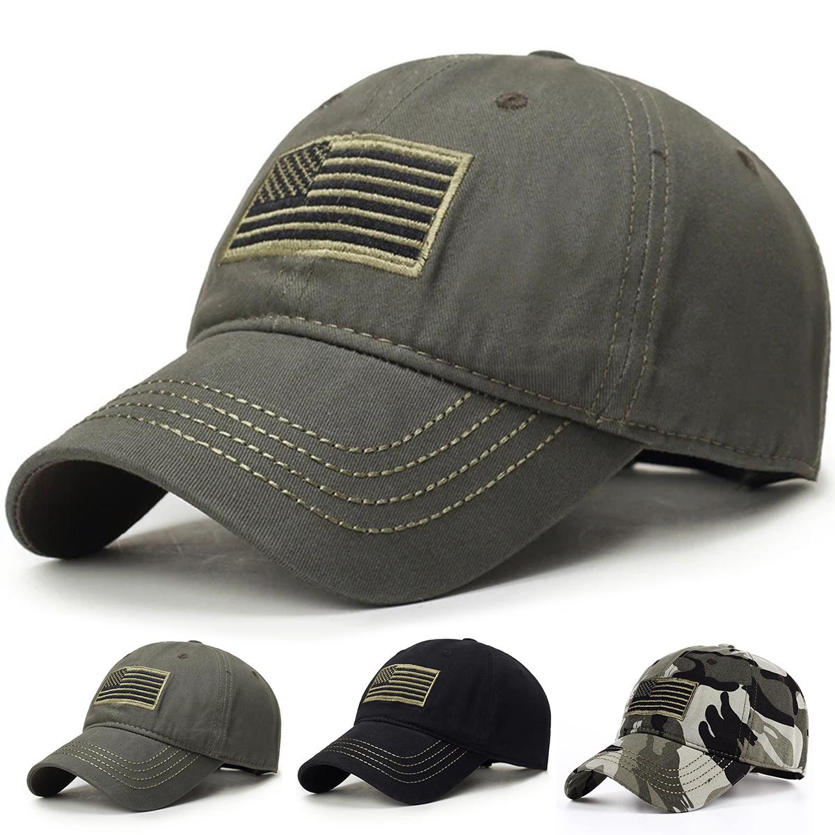 Yiran Bag Women's Unisex Flag Of The United States Embroidery Baseball Caps Spring Autumn Outdoor Adjustable Casual Hats Sunscreen Hat