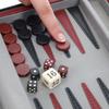 WE Games Burgundy Magnetic Backgammon Set with Carrying Strap Travel Size -