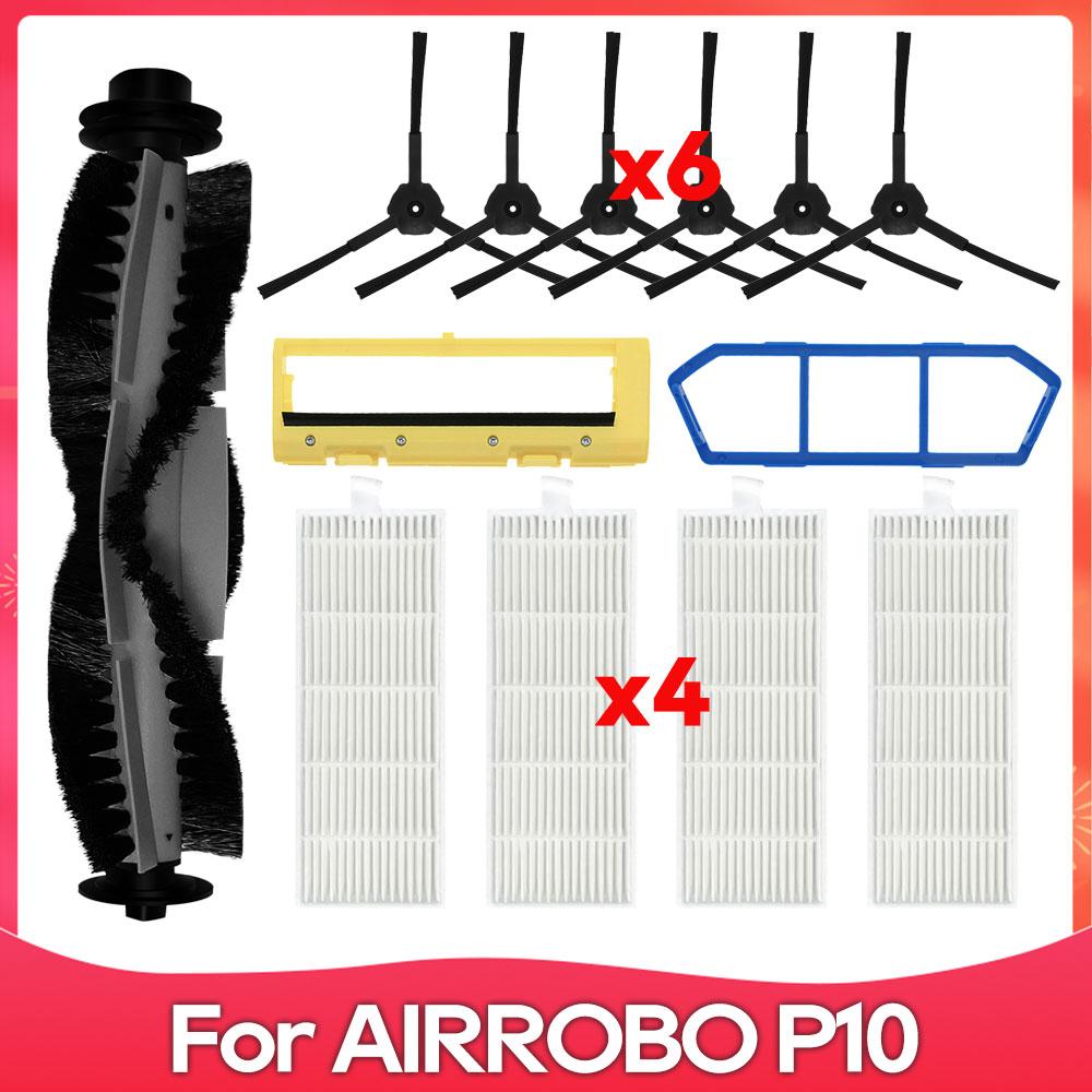 Fit For AIRROBO P10 Robot Vacuum Cleaner Spare Part Accessory Kit Main Side Brush Hepa Filter Brush Cover