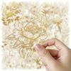 50pcs Graffiti Transparent Stickers, Golden Plants DIY Decor for Journals, Guitars, Notebooks, Luggage, Laptops, Motorcycles, Skateboards