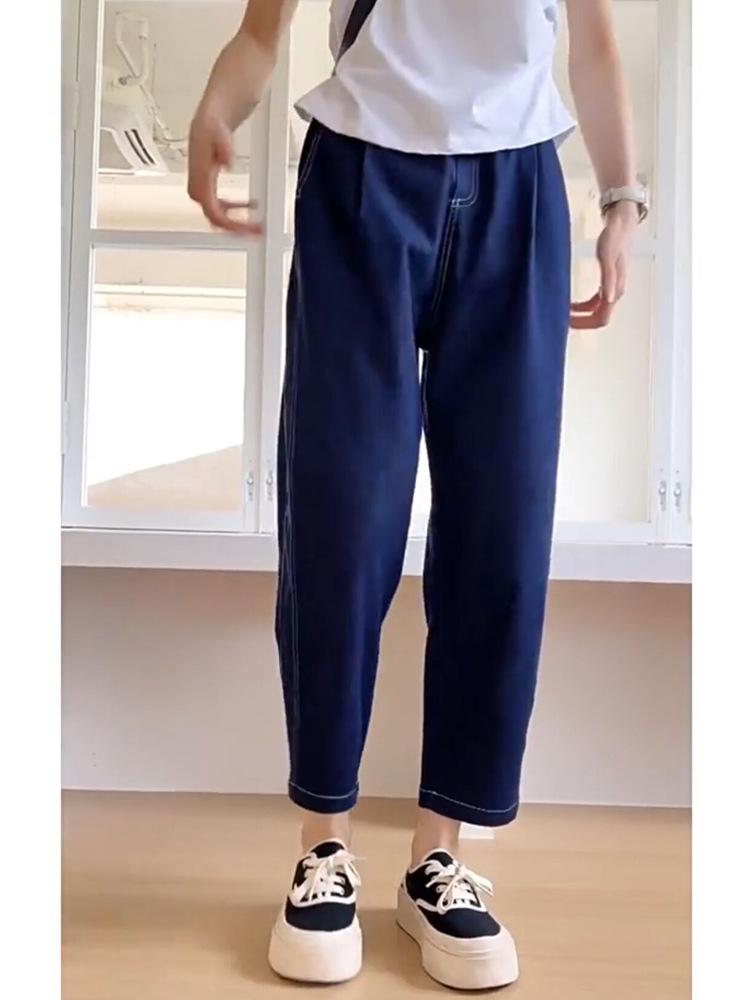 Women's Plus Size Harem Jeans: Summer, High Waist, Loose, Slimming, Straight & Wide Leg