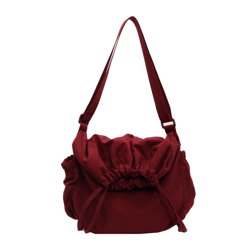 

Парные сумки со шнурком для открывания, вместительные, складные, через плечо, для отдыха, нейлоновые, однотонные, прочные, устойчивые сумки через плечо