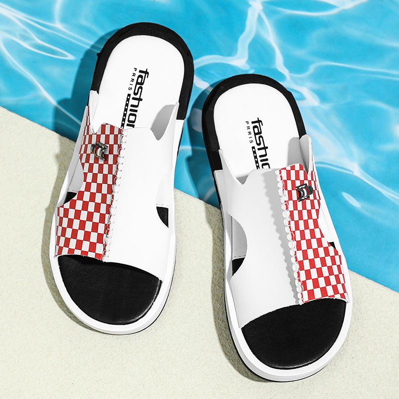 Kaczka Mandaryńska Męskie Letnie Sandały w Stylu Koreańskim: Modne antypoślizgowe klapki plażowe w dużych rozmiarach