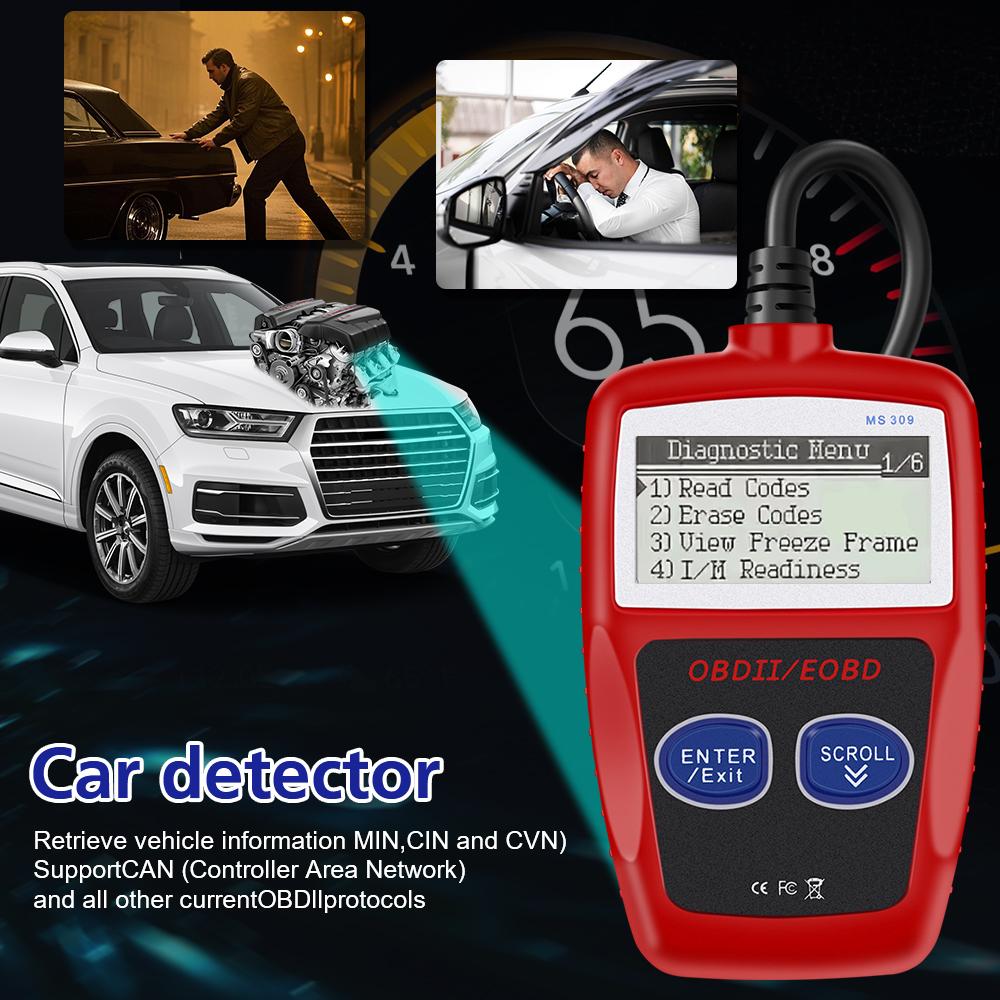 Car Diagnostic Tools OBD2 Code Reader Digital Display OBD 2 Scanner Multi Functional Fault Code Clear 16 Pin Universal Version