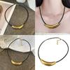 Titaniums Steel Necklace Comfortable Leather Strap Necklace Daily Wear Necklace Great for Casual and Formal Event