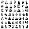 50-100 Black & White Jujutsu Kaisen Anime Stickers for Phone Cases & Water Bottles