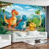 Cartoon Dinosaurier Party Hintergrund 120x80cm Polyester Hintergrundtuch für Kindergeburtstag Fotokabine Dekoration
