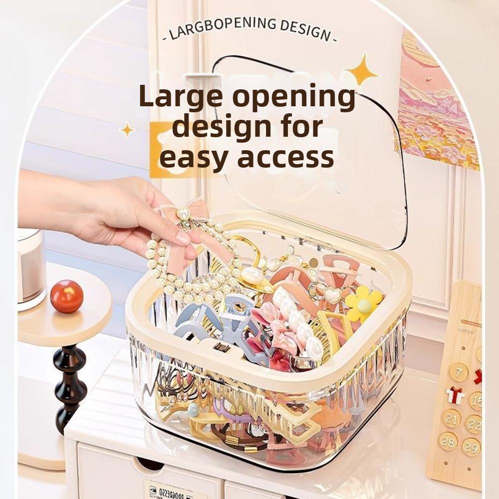 Waterproof Multifunctional Hair Accessory Organizer with Lid Pop Lid Desktop Multi-Purpose Storage for Beauty Essentials