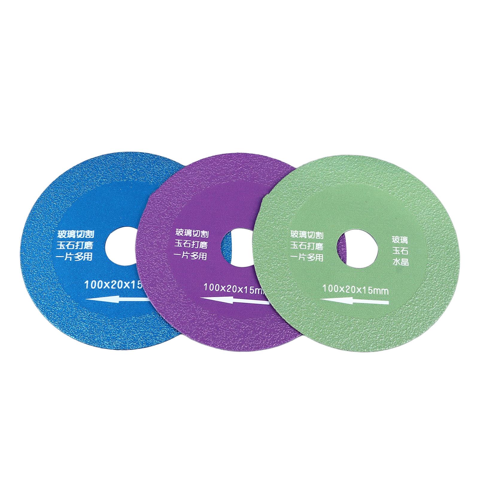 

3PCS Set Glass Cutting Disc Green Blue Purple Super Slim Tile Cutting Blade for Ceramic