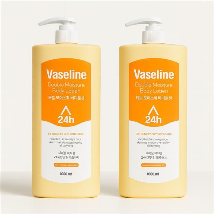Vaseline Double Moisture Body Lotion Large Capacity 1000ml x 2 (43949364)