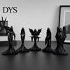 Dark Aesthetic Home Decor Gothic Faceless Witch Reaper Resin Statue, Vintage Black Robed Grim Figurine, Matte Scythe Figurine Desktop Ornament