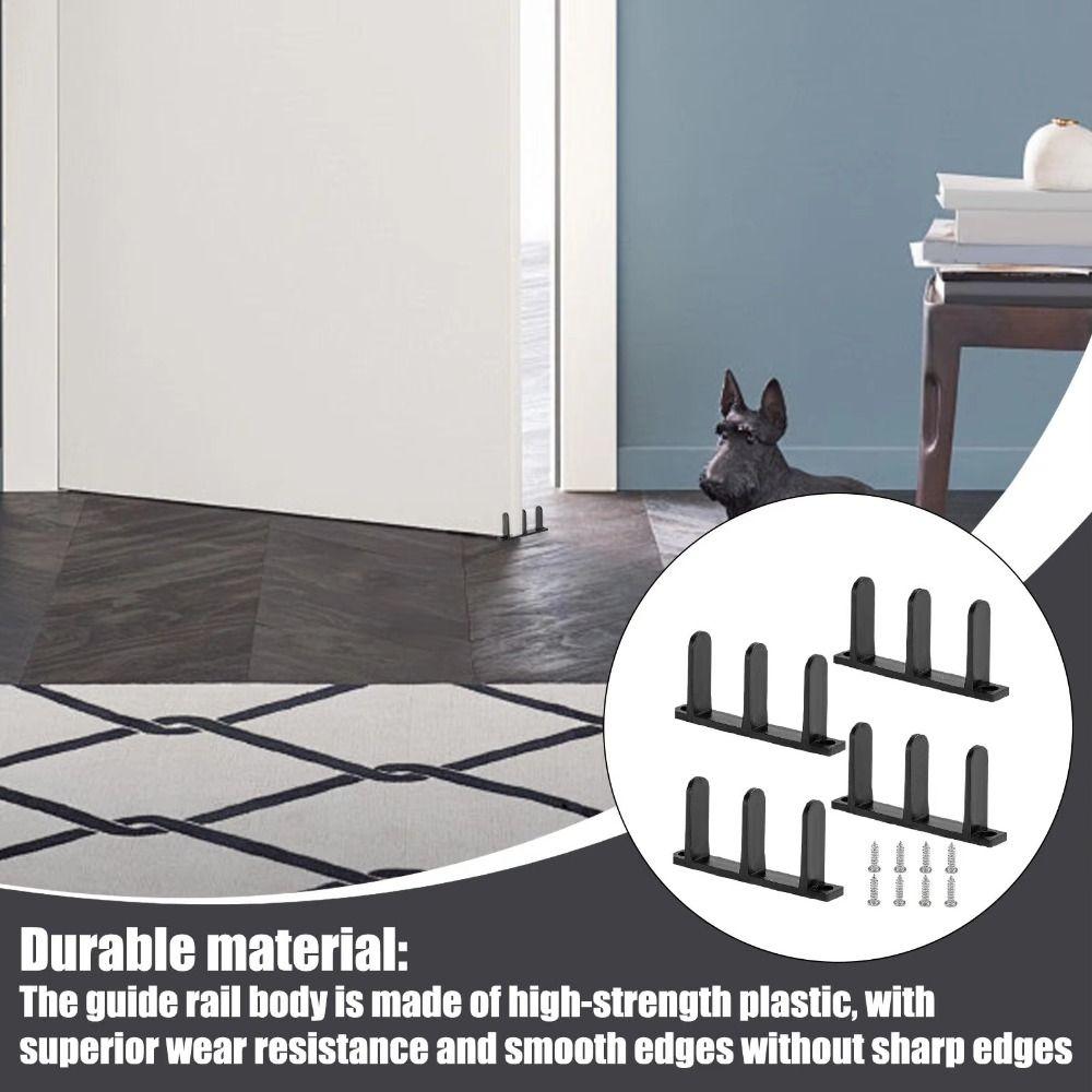 4pcs Easy Installation Cabinet Sliding Door Guide Sliding Closet Door Guide  Smooth Operation