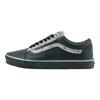 Vans Old Skool Año de la Serpiente Cómodos Versátiles Zapatos de Skate de Caña Baja Zapatillas Unisex Negro Plata VN000D7ZYG4