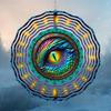Dragon Eye Wind Spinner - 10-Inch 2D Kinetic Metal Art, 360° Rotating Hook for Smooth Motion, Vibrant Multicolor Outdoor Decor