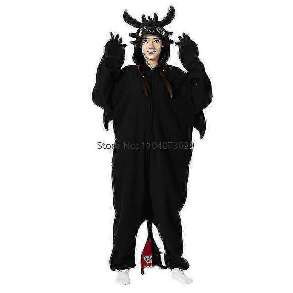 Pigiama Kigurumi Animale Halloween Tuta Intera Adulto Cartone Animato Sdentato Pigiama Cosplay Festa Donna Abbigliamento da Casa meno