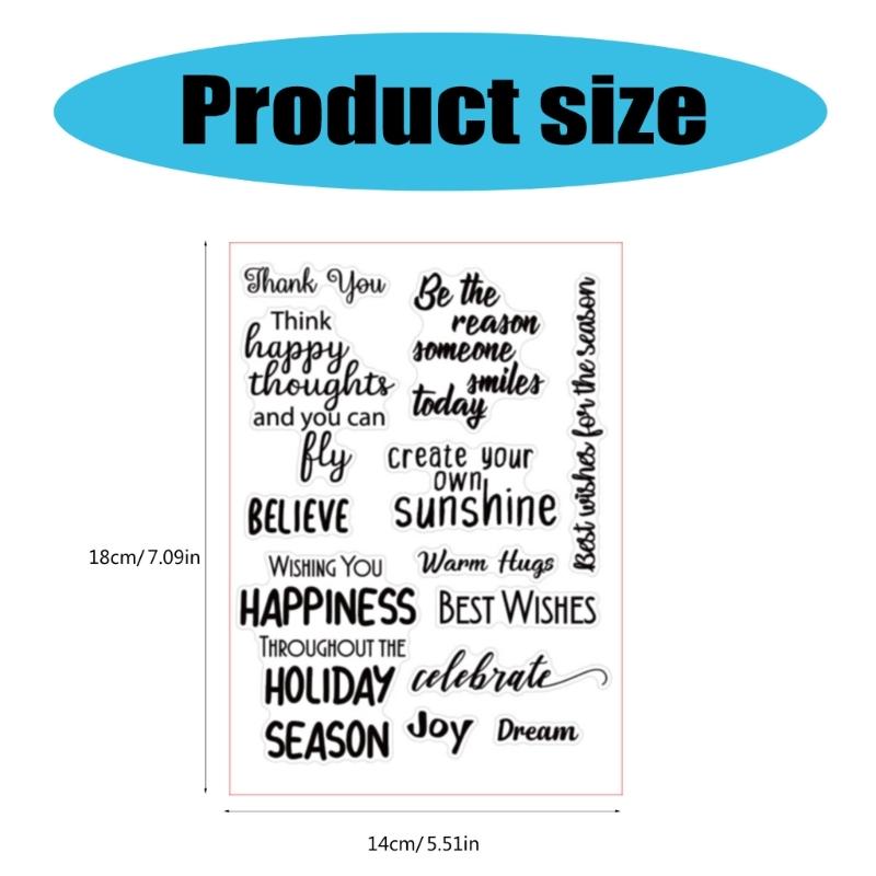 Blessing Words Clear Stamp for Cardmaking Scrapbooking Photo Album Journal Planner Decoration, Background Silicone Stamp