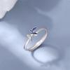 S925 Sterling Silver Blue Butterfly Open Ring: Women's Fashionable High-End Index Finger Accessory