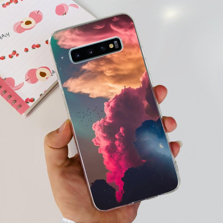 For Samsung Galaxy S10 S10+ Case SM-G973F Clear Cover Luxury Marble Flower Soft Silicone Fundas For Samsung S10 Plus S10e Bumper Samsung S10e