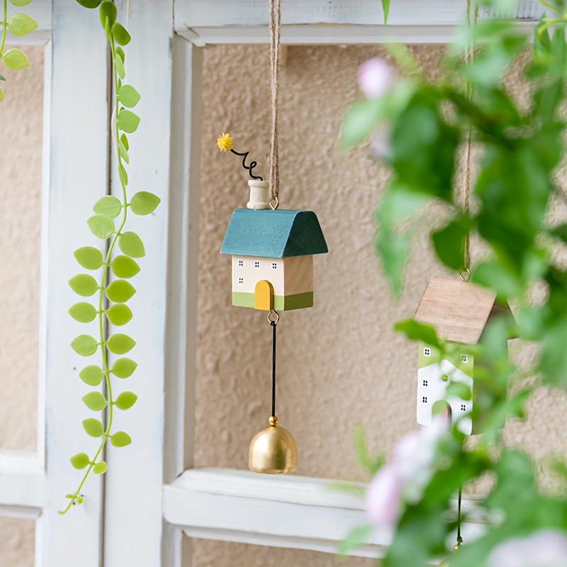 2pcs Cute Little House Wind Chimes, Creative Hanging Decorations, Door Handle Bells, Suitable for Home, Balcony, Bedroom Windows, Outdoor Garden