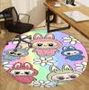 Labubu Pattern Round Rug, Indoor/Outdoor Mat, for Picnic, Gameroom, Bedroom, Office, Living Room, Home Decor Carpet, Birthday Gift